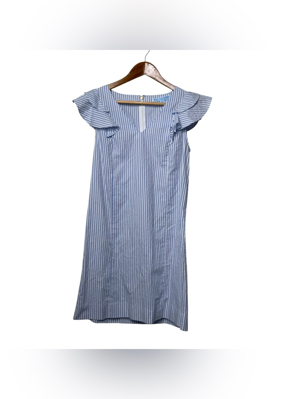 Draper James Stripe Ruffle Shoulder Shift Dress Size 2